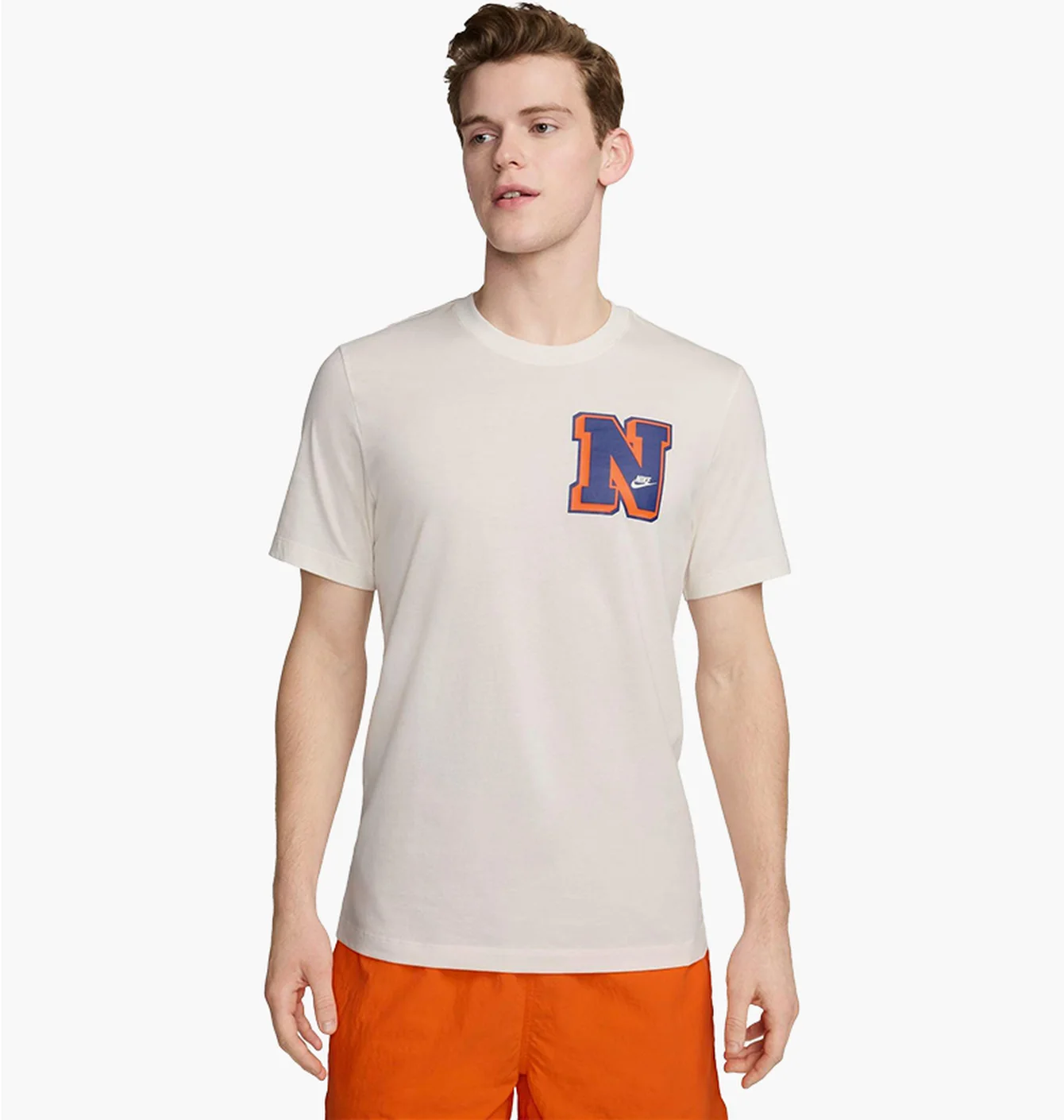 Футболка чоловіча Nike Sportswear Varsity Letter Graphic T-Shirt Beige FV3772-133