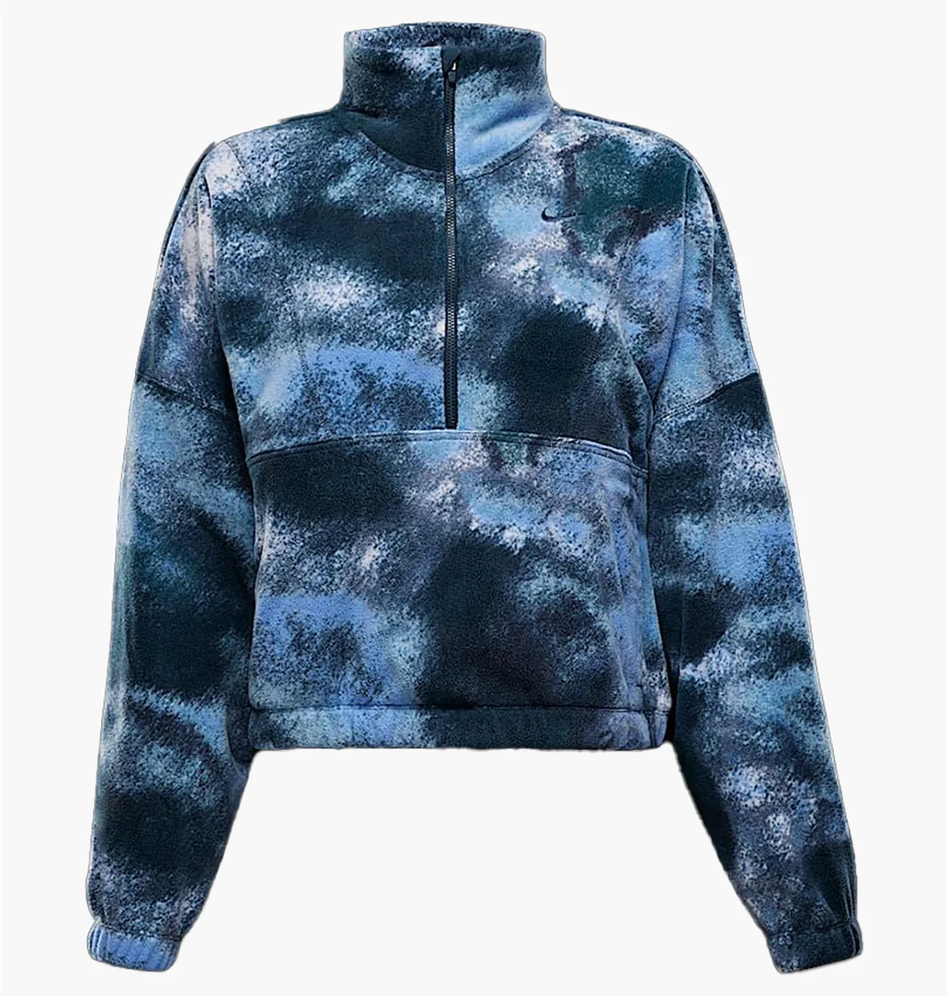 Кофта жіноча Nike One Therma-Fit Oversized 1/2-Zip Fleece Printed Top Camo/Blue FZ6969-478