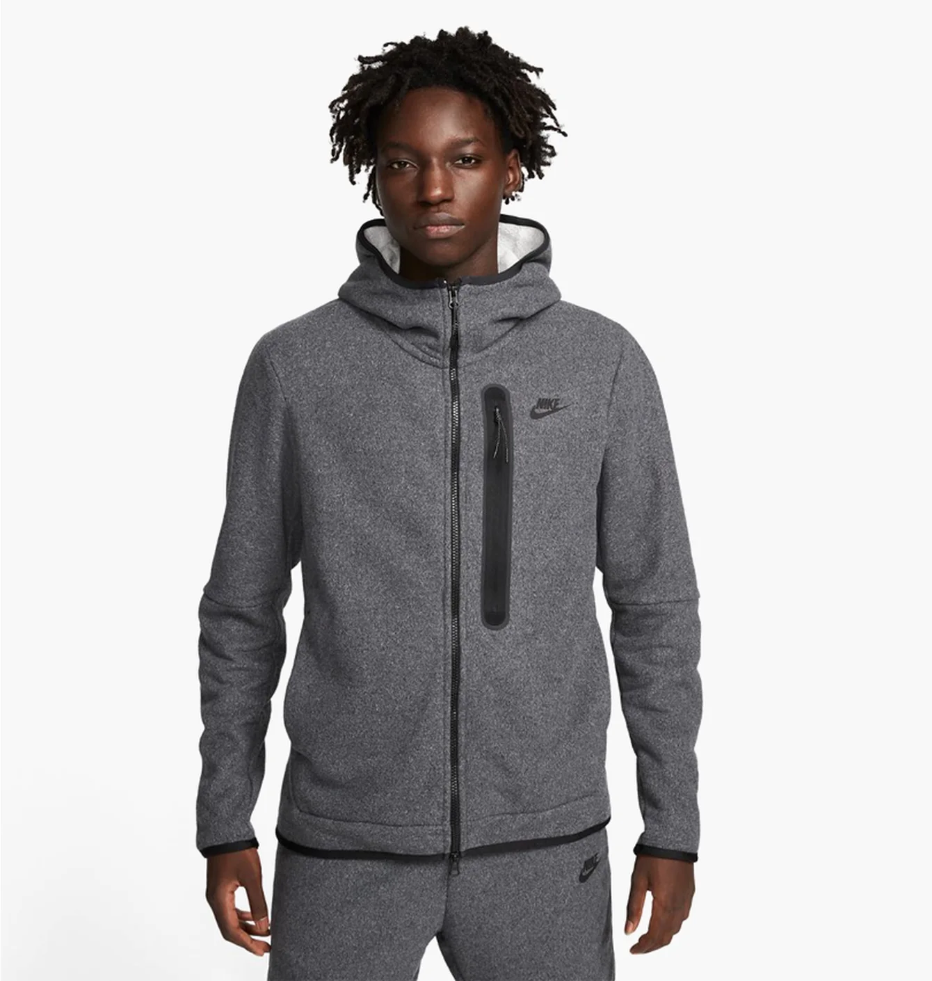 Толстовка чоловіча Nike Nsw Tch Flc Fz Winter Hd Grey Dq4801-010