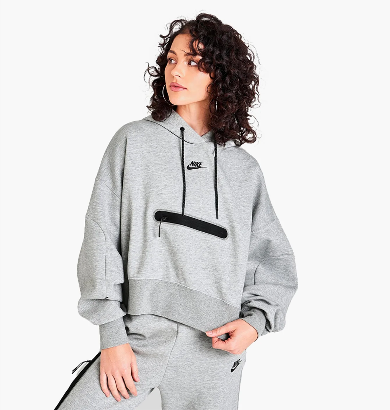 Худі жіноче Nike Sportswear Tech Fleece Over-Oversized Cropped Pullover Hoodie Grey Dr4973-063