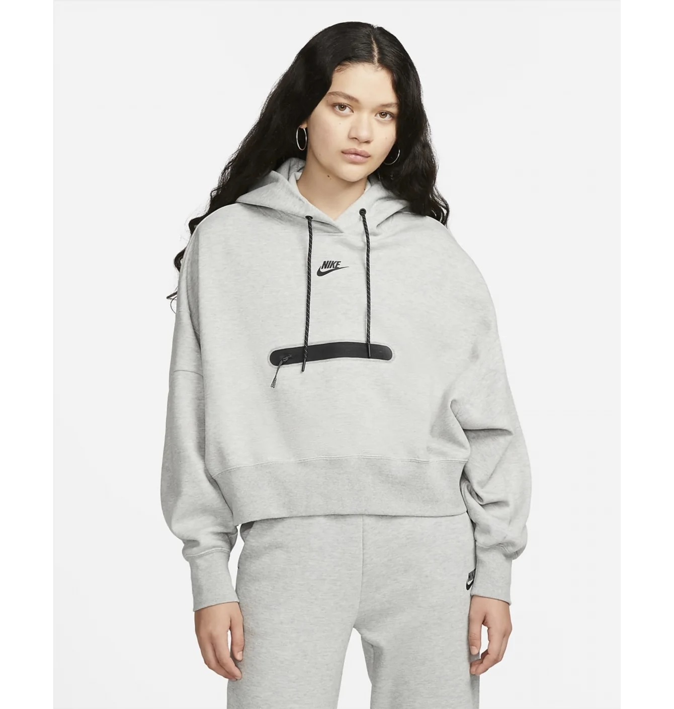 Худі жіноче Nike Sportswear Tech Fleece Over-Oversized Cropped Pullover Hoodie Grey Dr4973-063