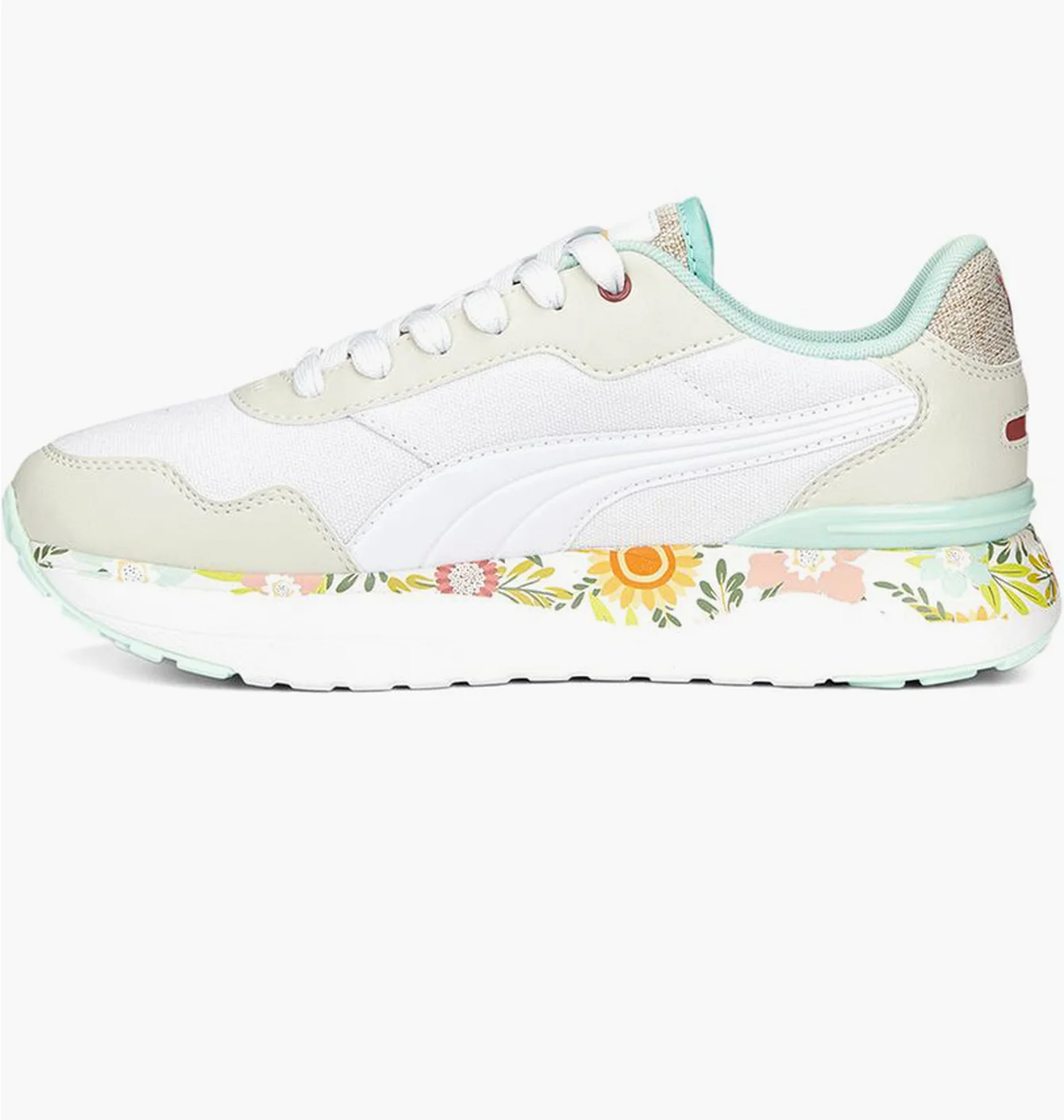 Кросівки жіночі Puma R78 Voyage Wild Garden Floral Lace Up Sneakers White/Beige 389235-01
