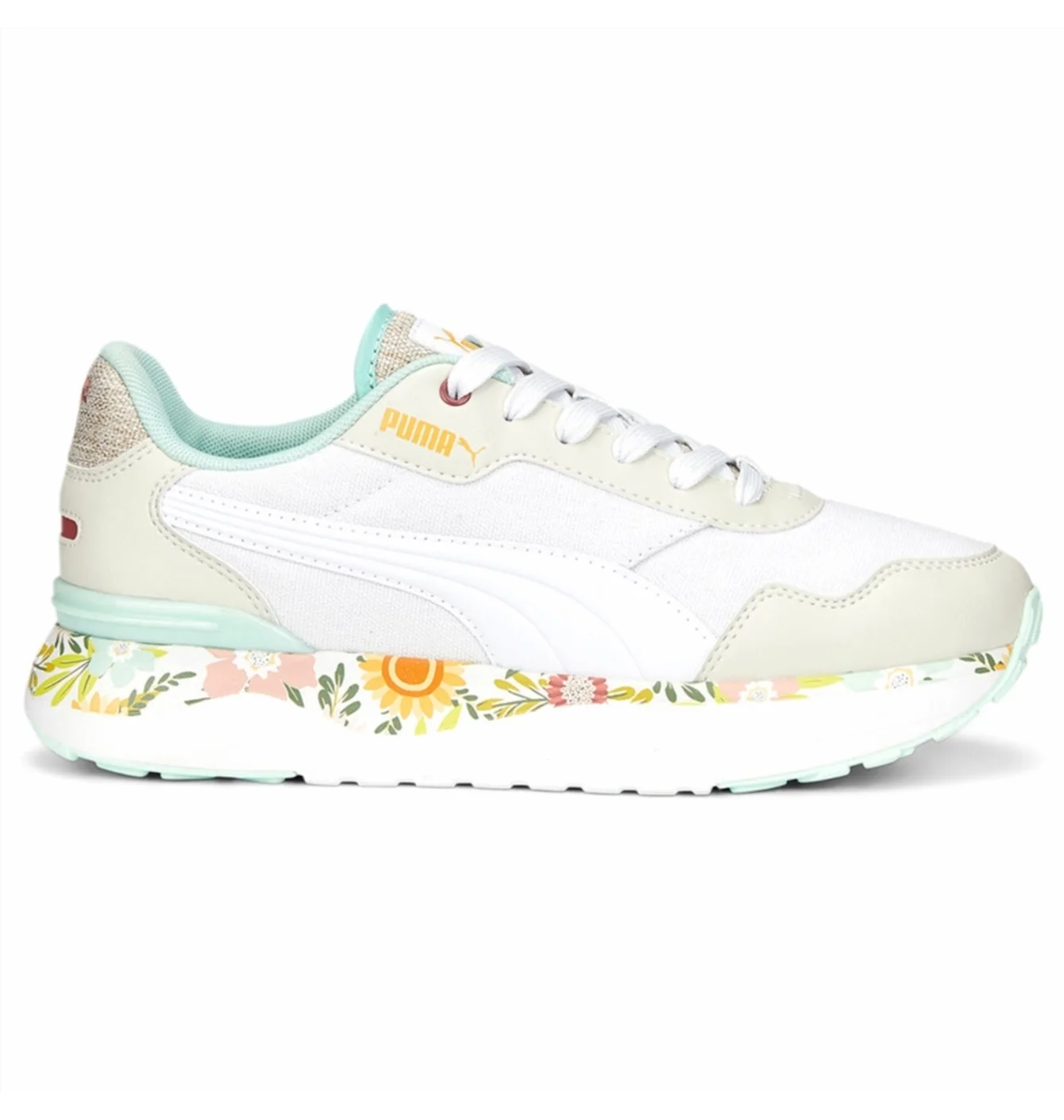 Кросівки жіночі Puma R78 Voyage Wild Garden Floral Lace Up Sneakers White/Beige 389235-01