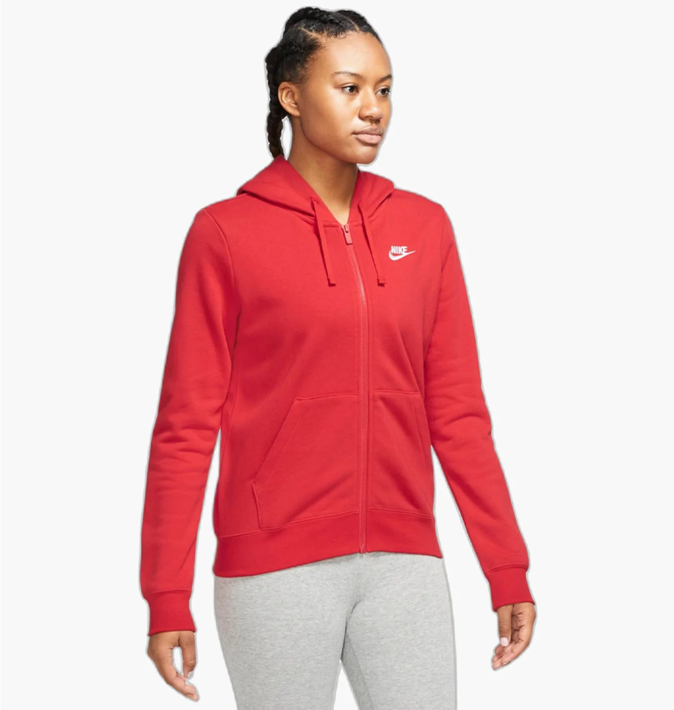 Толстовка жіноча Nike W Nsw Club Flc Fz Hoodie Std Red DQ5471-657