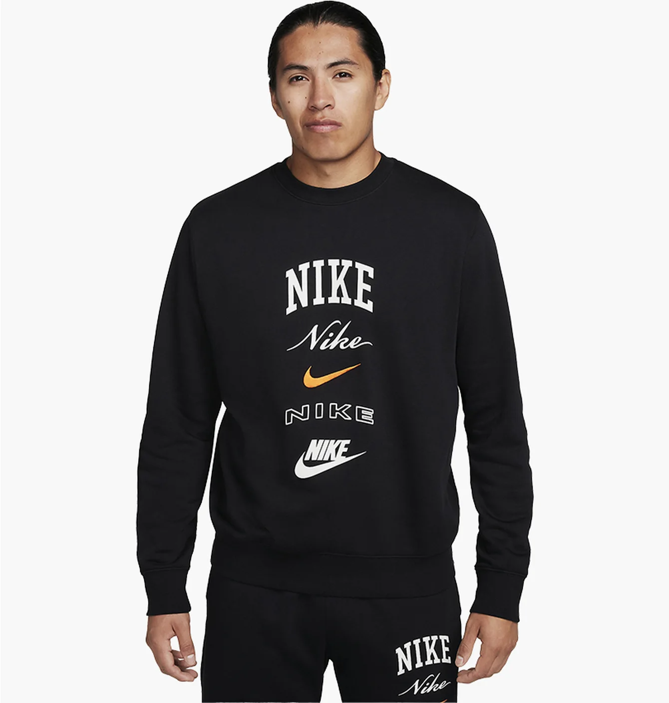 Світшот чоловічий Nike Long-Sleeve Crew-Neck Sweatshirt Club Fleece Black FN2610-010