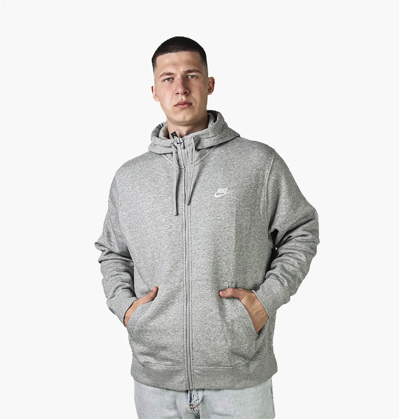 Толстовка чоловіча Nike Nsw Club Hoodie Fz Grey BV2645-063