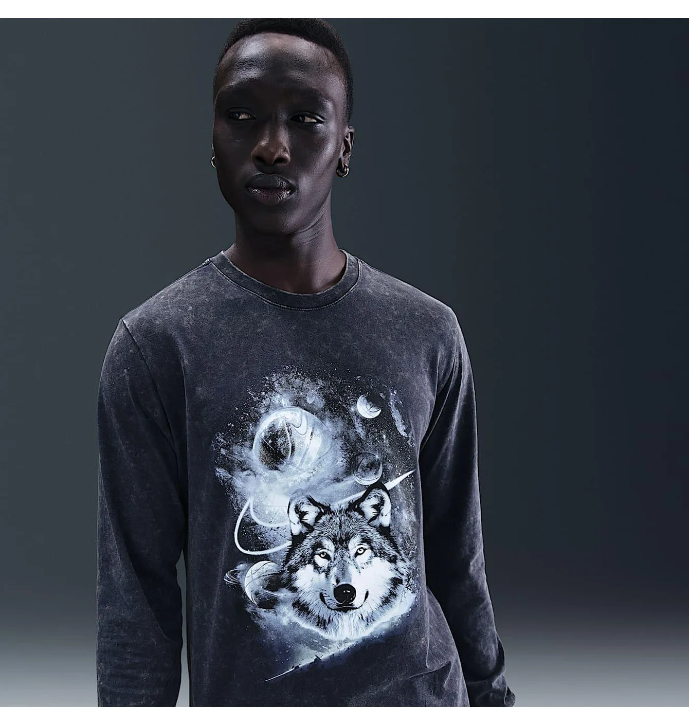 Лонгслів чоловічий Nike MenS Wolf Photo Long Sleeve T-Shirt Blue HV1762-451