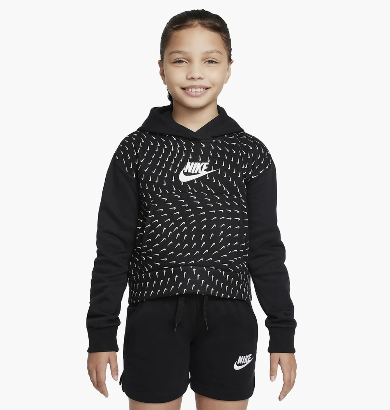 Худі дитяче Nike Big Kids (Girls) Printed Fleece Hoodie Black Dm8231-010