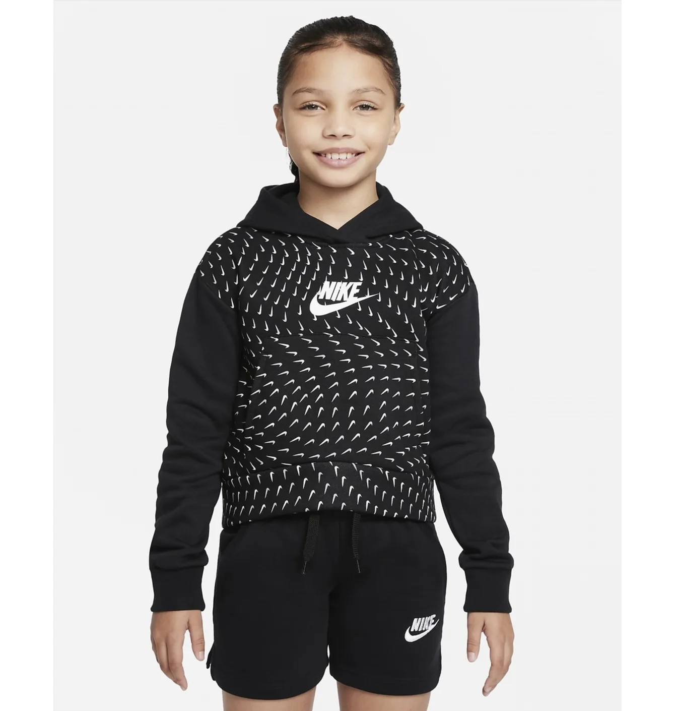 Худі дитяче Nike Big Kids (Girls) Printed Fleece Hoodie Black Dm8231-010