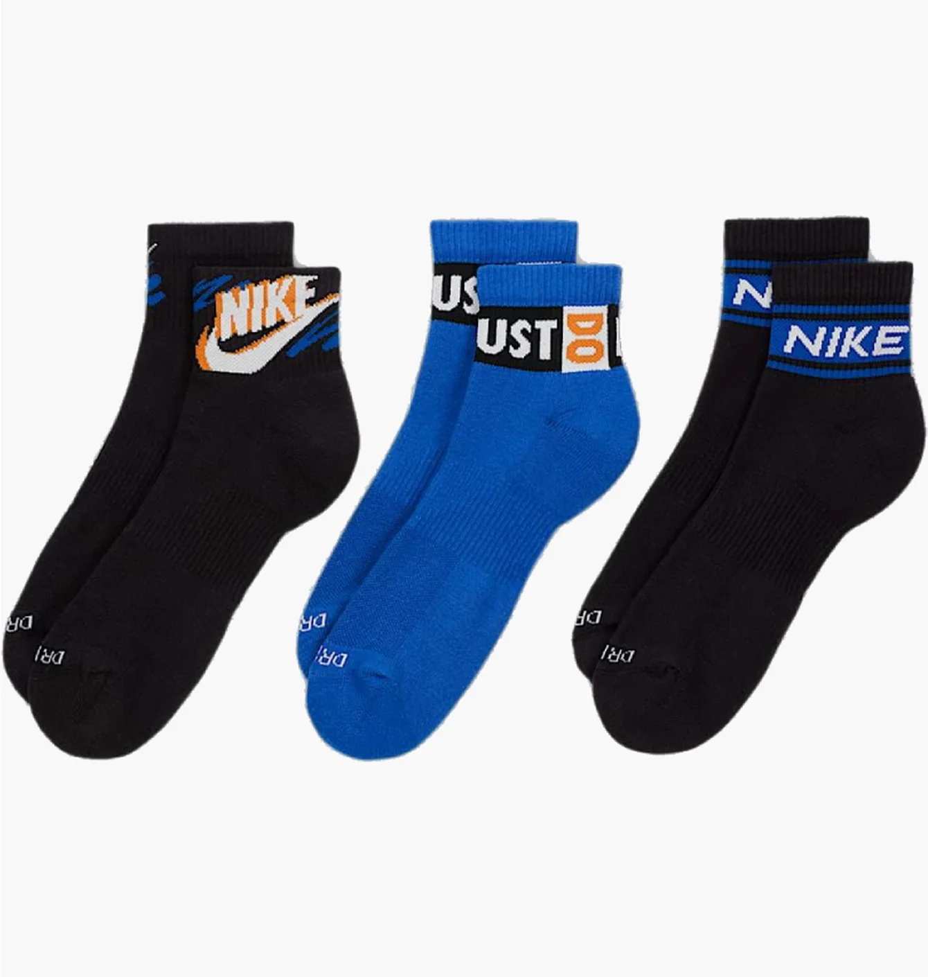 Шкарпетки Nike Everyday Plus Ankle (3 шт) Black/Blue HJ9378-902