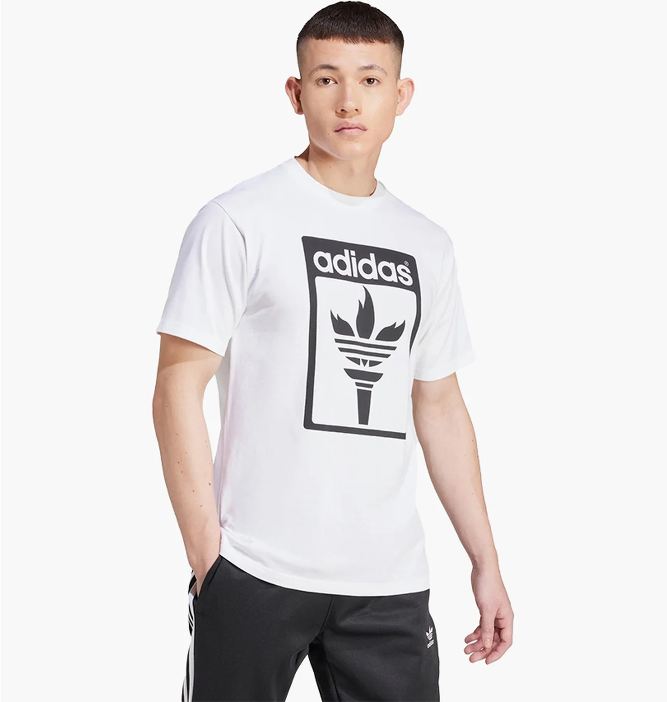 Футболка чоловіча Adidas Trefoil Torch T-Shirt White JJ1218