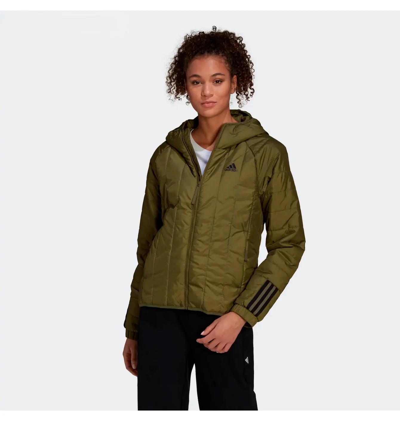 Пуховик жіночий Adidas W Itavic 3-Stripes Light Olive H65757