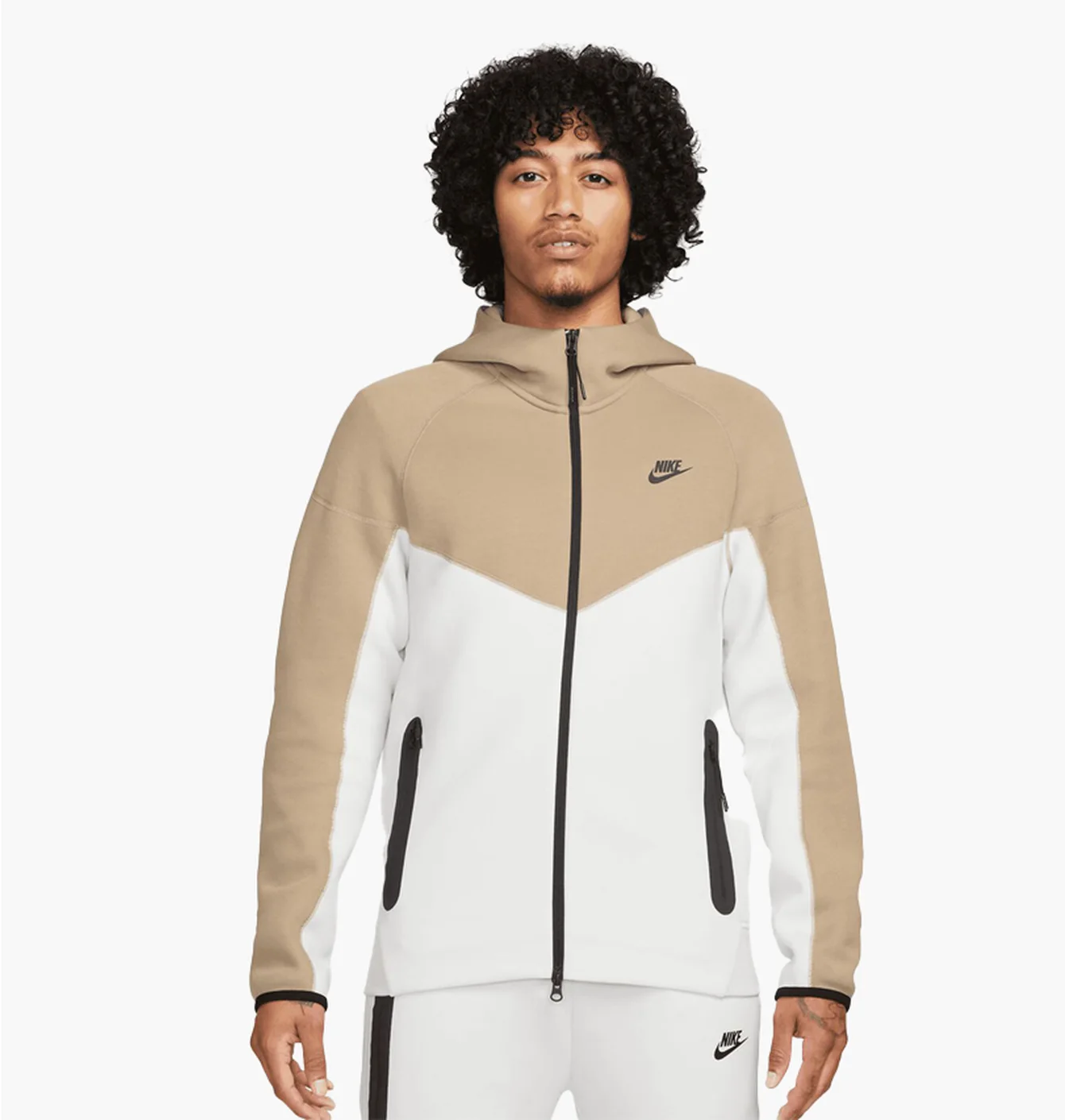 Толстовка чоловіча Nike Sportswear Tech Fleece Windrunner Full-Zip Hoodie Beige/White FB7921-121