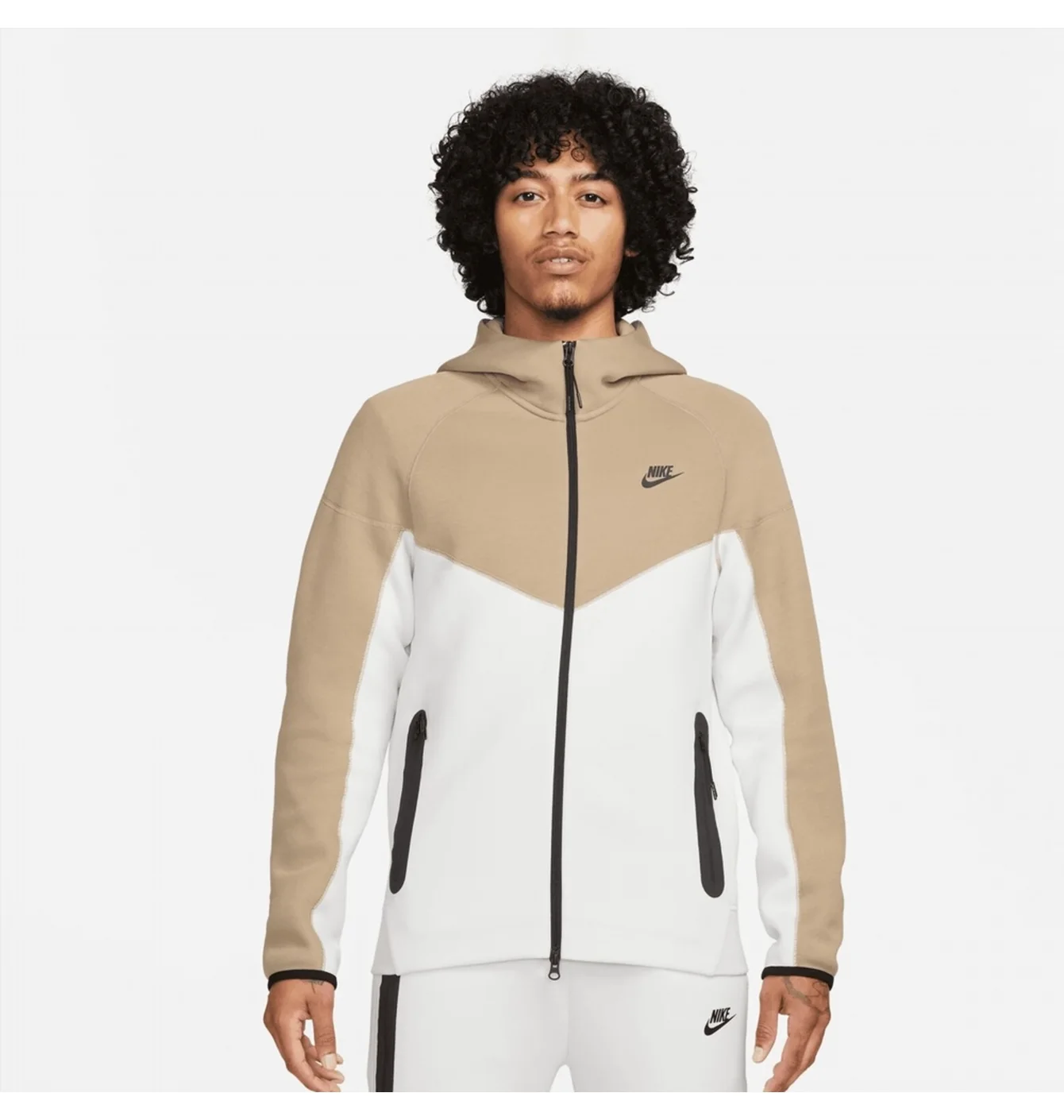 Толстовка чоловіча Nike Sportswear Tech Fleece Windrunner Full-Zip Hoodie Beige/White FB7921-121