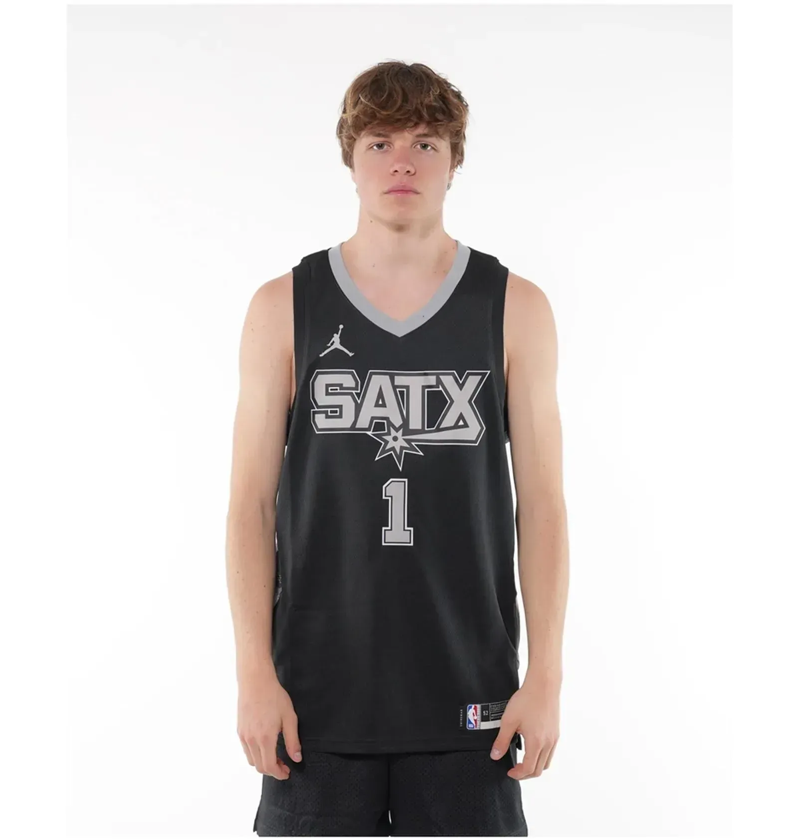 Майка чоловіча Jordan Nba Spurs Wembanyama Stm Jersey Black (DO9543-014)