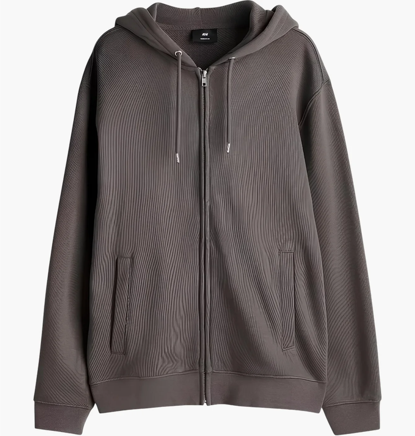 Худі чоловіче H&M Regular Fit Zip-Through Grey 0852614032