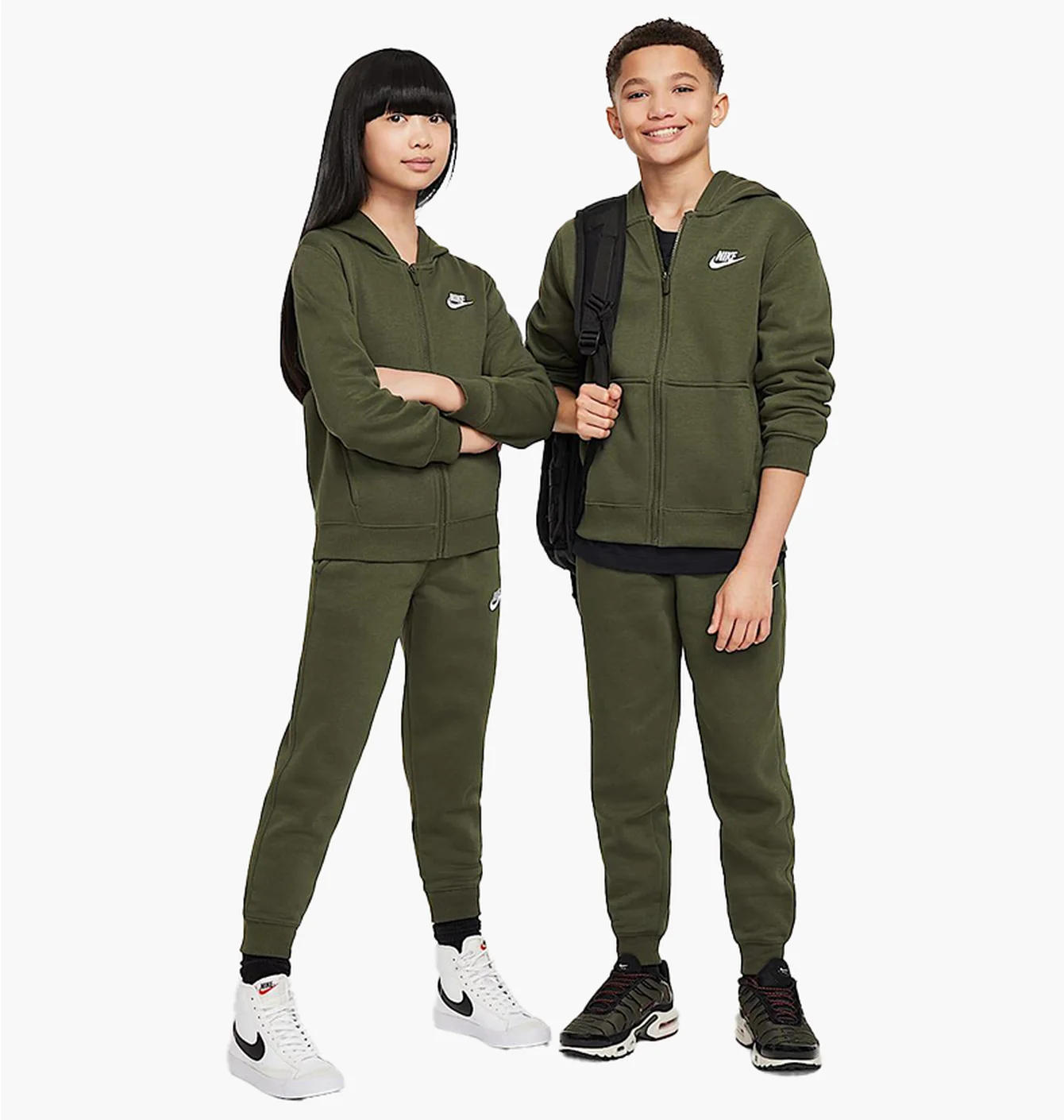 Спортивний костюм дитячий Nike Nsw Club Flc Fz Tracksuit Olive FD3114-325