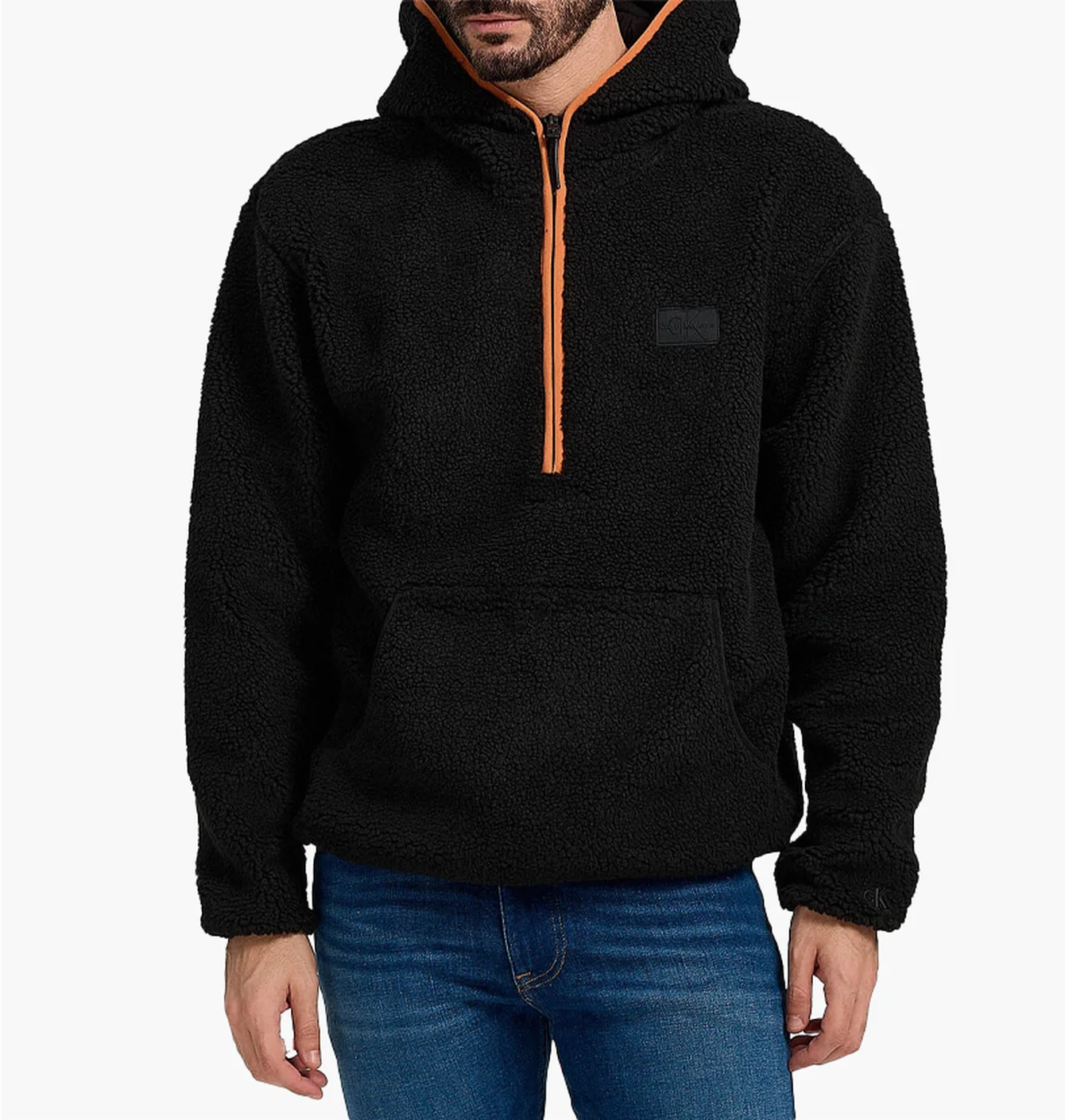Кофта чоловіча Calvin Klein Jeans Sherpa Zip Neck Hoodie Black J30J324086