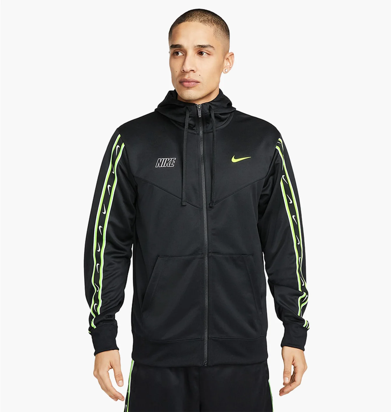 Толстовка чоловіча Nike Sportswear Repeat Full-Zip Hoodie Black DX2025-013