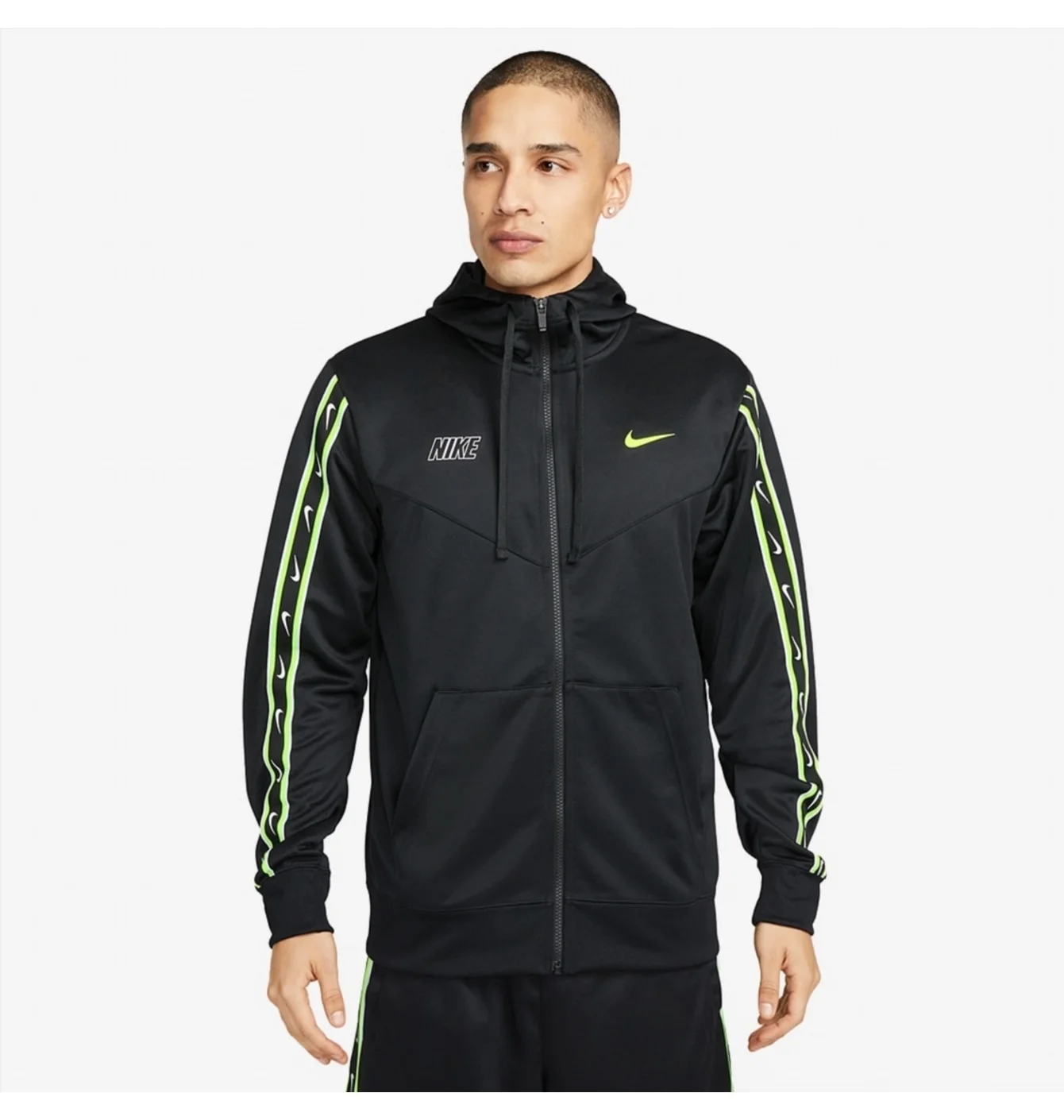 Толстовка чоловіча Nike Sportswear Repeat Full-Zip Hoodie Black DX2025-013