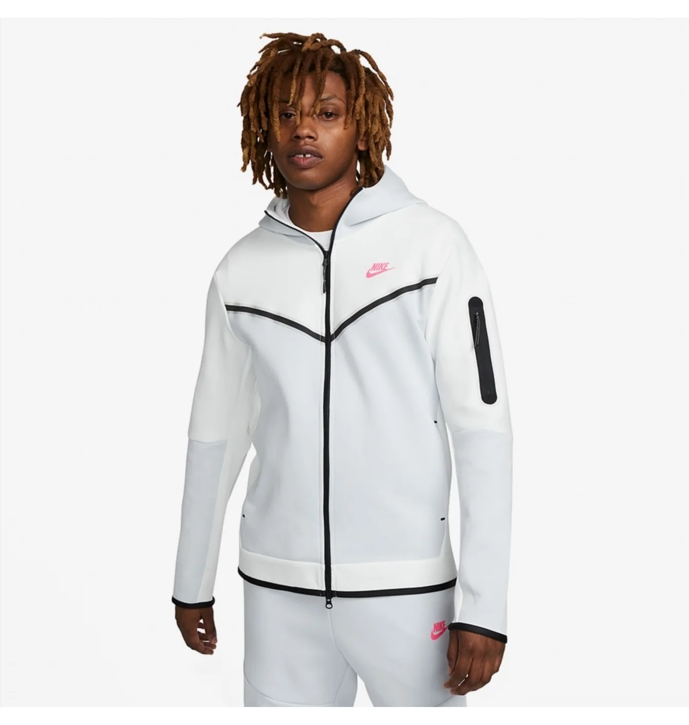 Толстовка чоловіча Nike Sportswear Tech Fleece Full-Zip Hoodie White DV0537-121