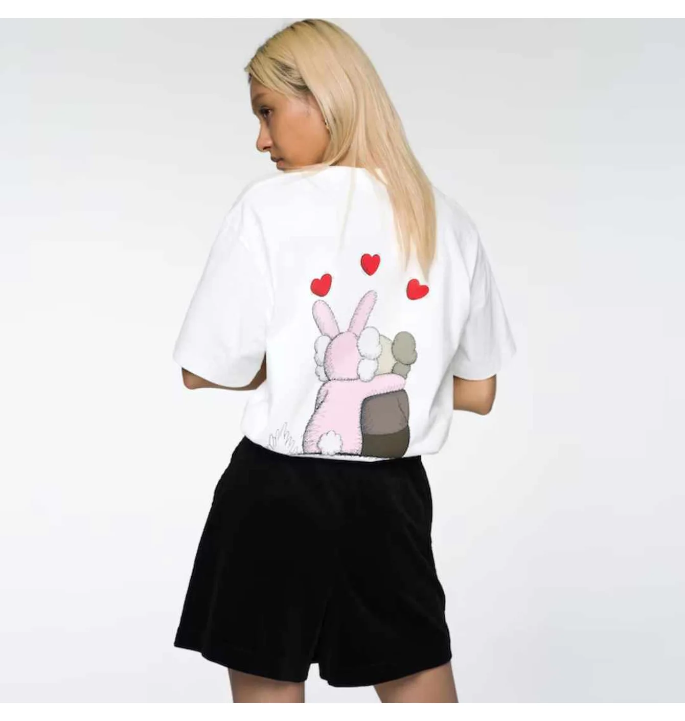 Футболка дитяча Uniqlo Kaws Warhol Pink Bunny White 341-476350