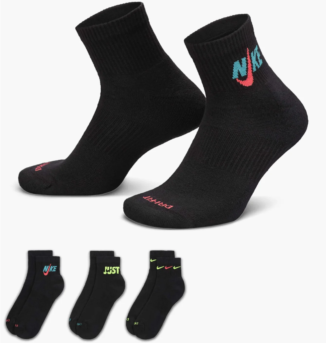 Шкарпетки унісекс Nike Everyday Plus Cushioned Black (3 пари) DH3827-910