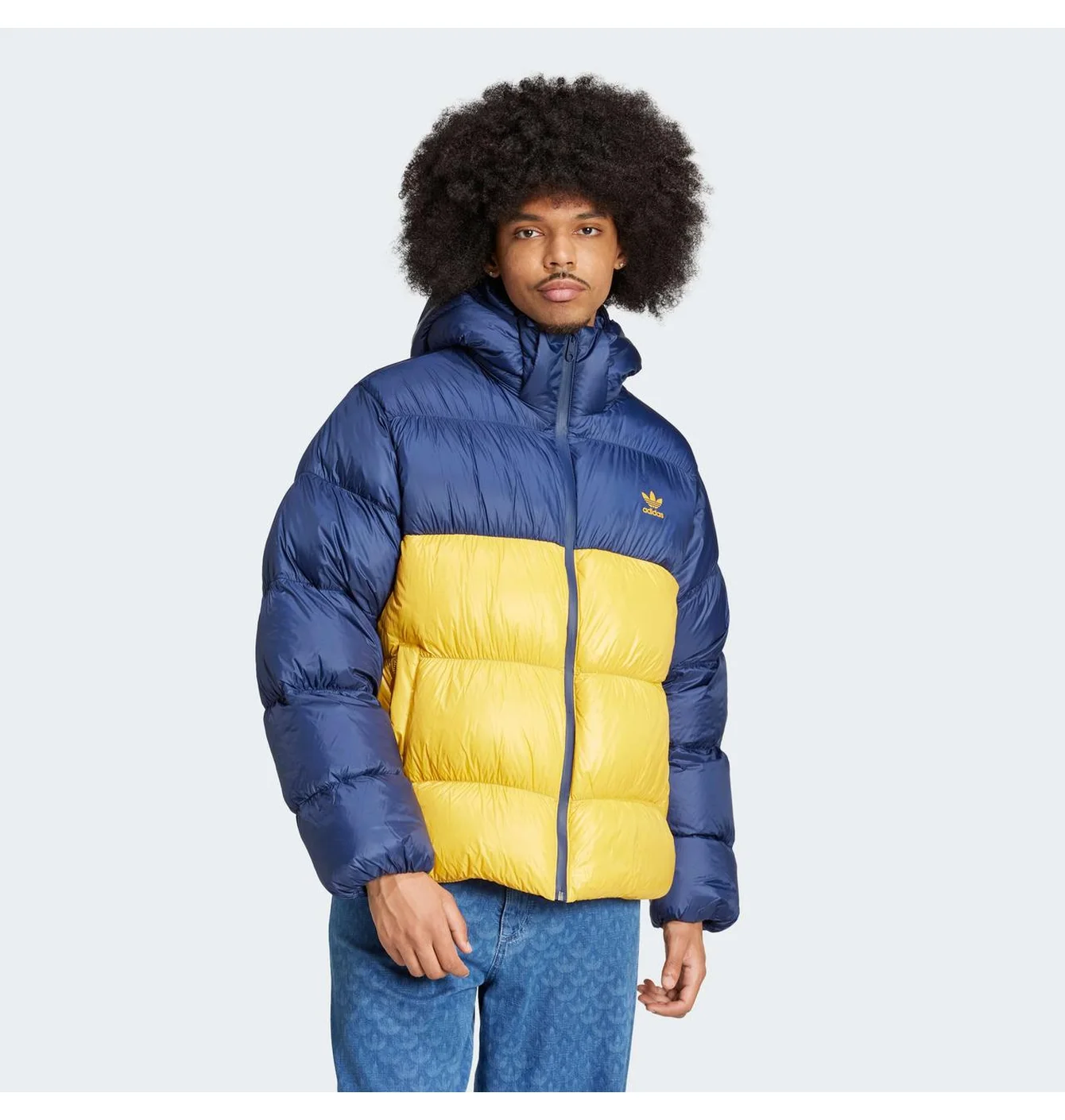 Куртка чоловіча Adidas Adicolor Down Regen Blue/Yellow IW3451