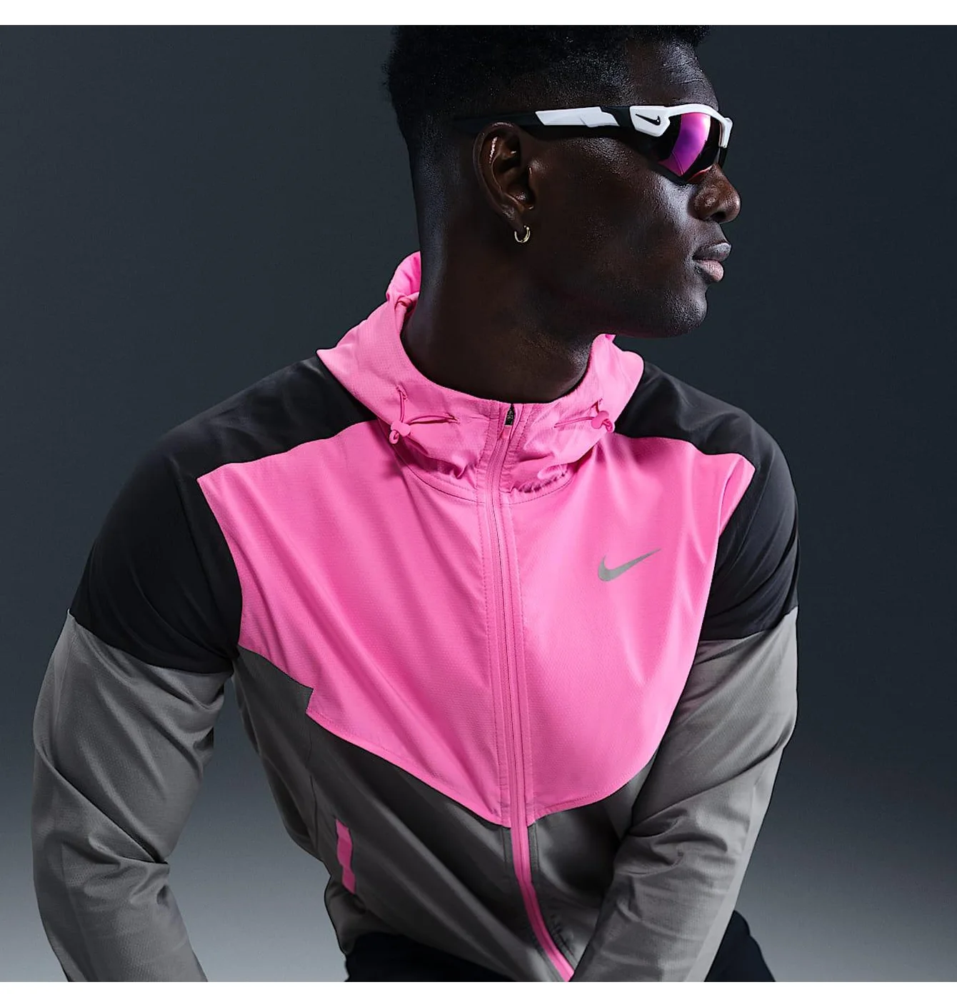 Вітровка чоловіча Nike Running Grey/Pink HV6521-675