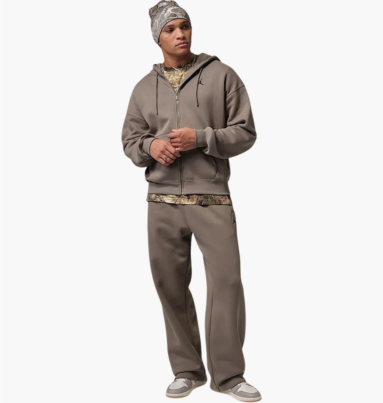 Толстовка чоловіча Air Jordan Brooklyn Fleece Oversized Full-Zip Olive IB7231-040