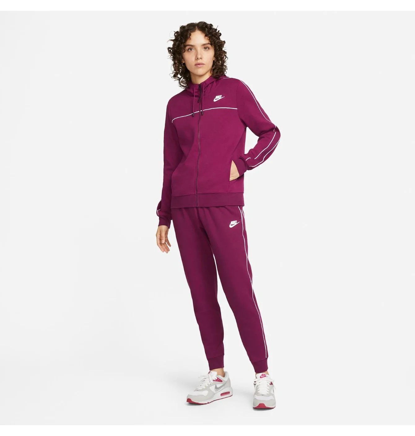 Толстовка жіноча Nike W Nsw Mlnm Essntl Flc Fz Hdy Violet CZ8338-610