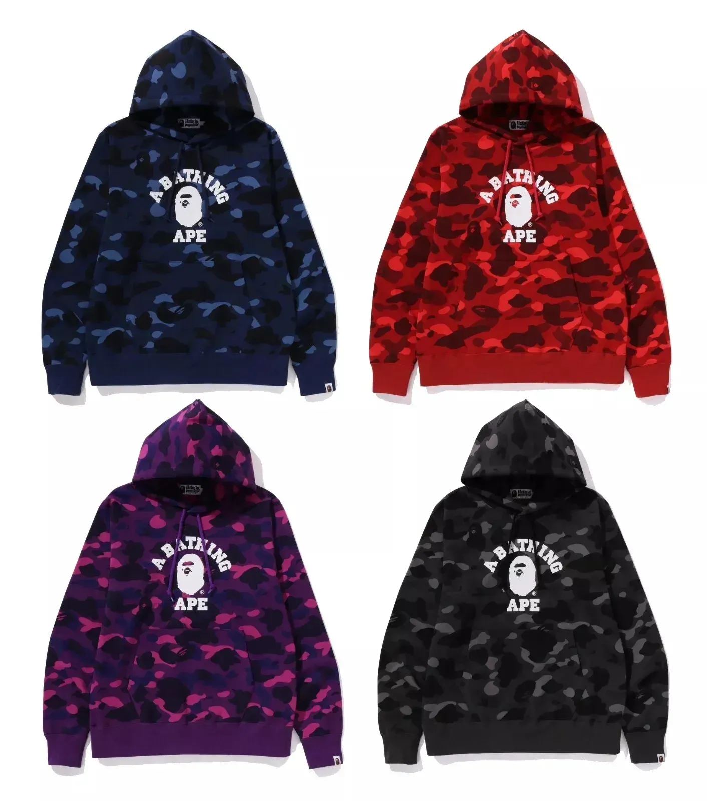 Кофта чоловіча Bape A Bathnig Ape Men's Color Camo College Pullover Hoodie (1K20114006)