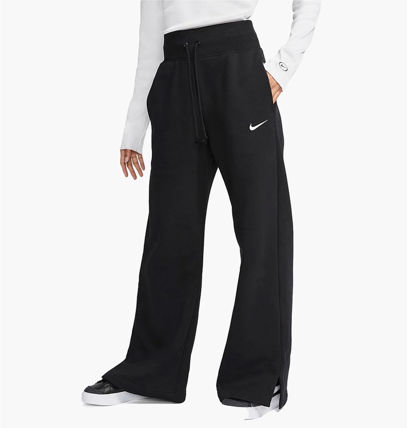 Штани жіночі Nike Sportswear Phoenix Fleece High-Rise Wide-Leg Pants Black Dq5615-010