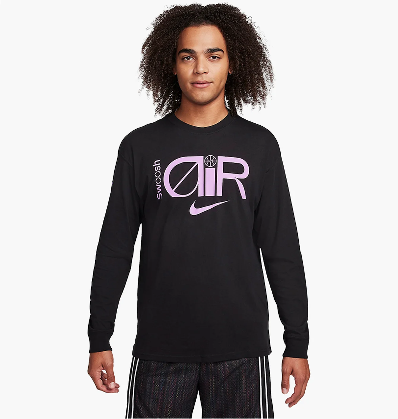 Лонгслів чоловічий Nike Max90 Long-Sleeve Basketball T-Shirt Black FN0819-010