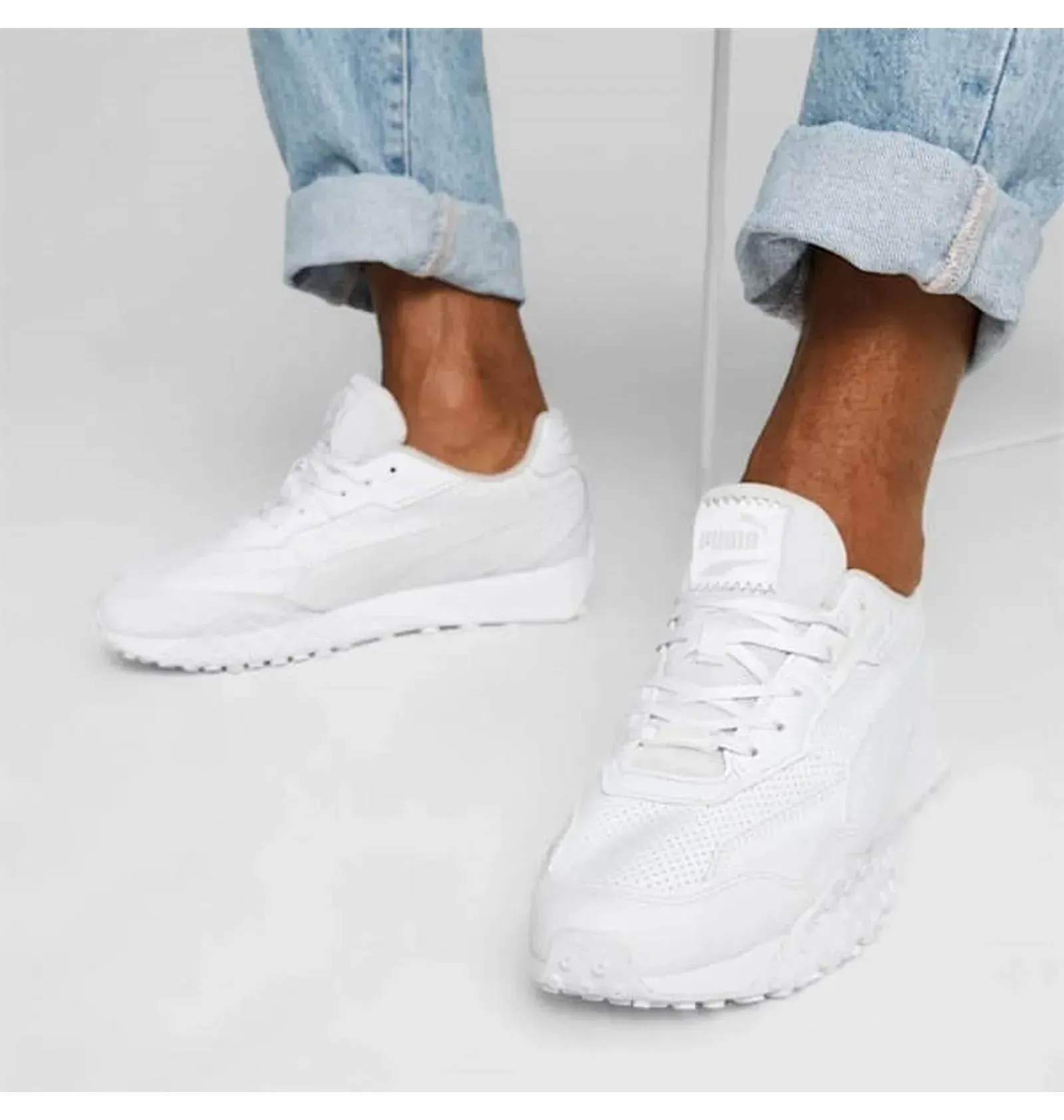Кросівки чоловічі Puma Blktop Rider Leather Sneakers White (393823-01)