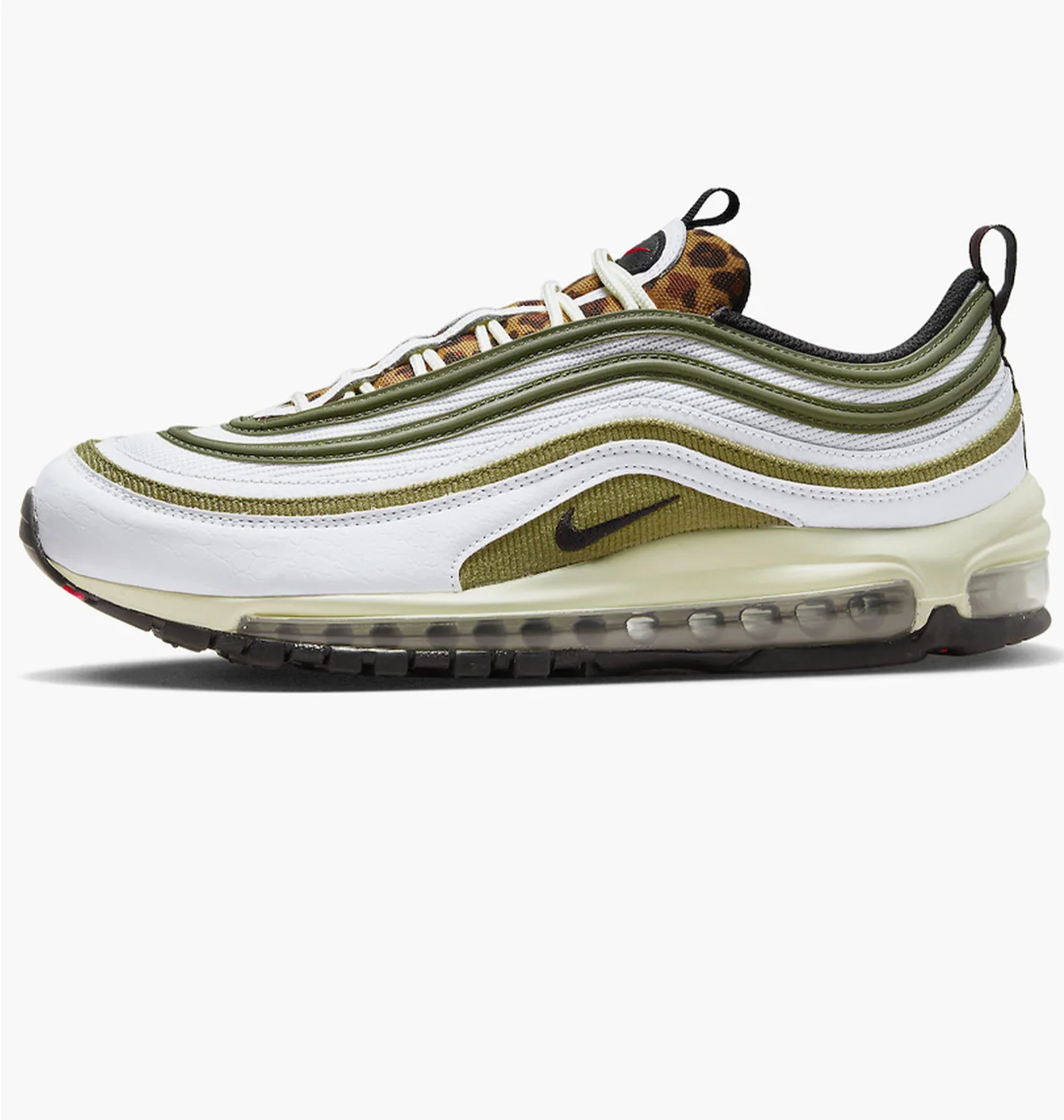Кросівки чоловічі Nike Air Max 97 Goes Wild With A Leopard Tongue White/Olive DX8973-100