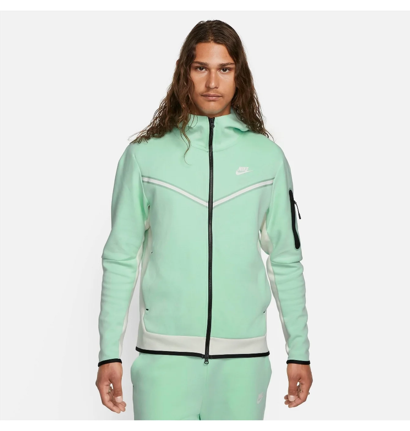 Куртка чоловіча Nike Sportswear Tech Fleece Taped Full-Zip Hoodie Turquoise Cu4489-379