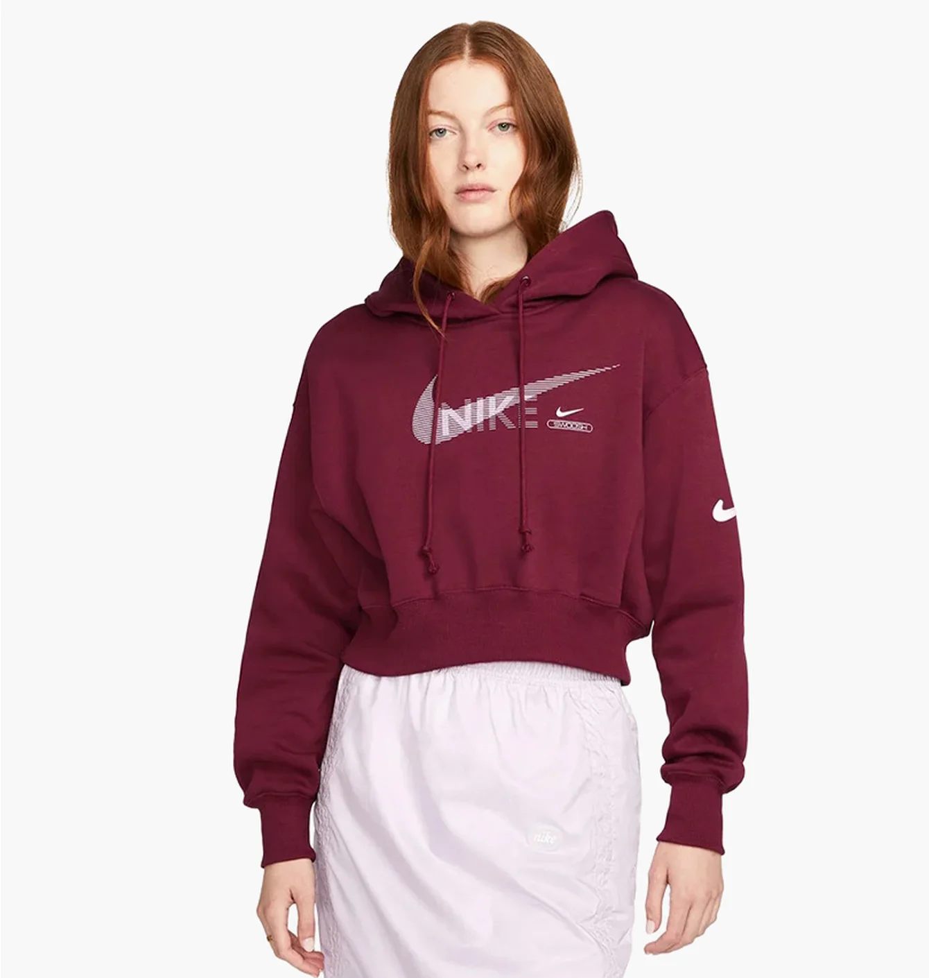 Худі жіноче Nike Swsh Flc Po Bordo Dr5613-638