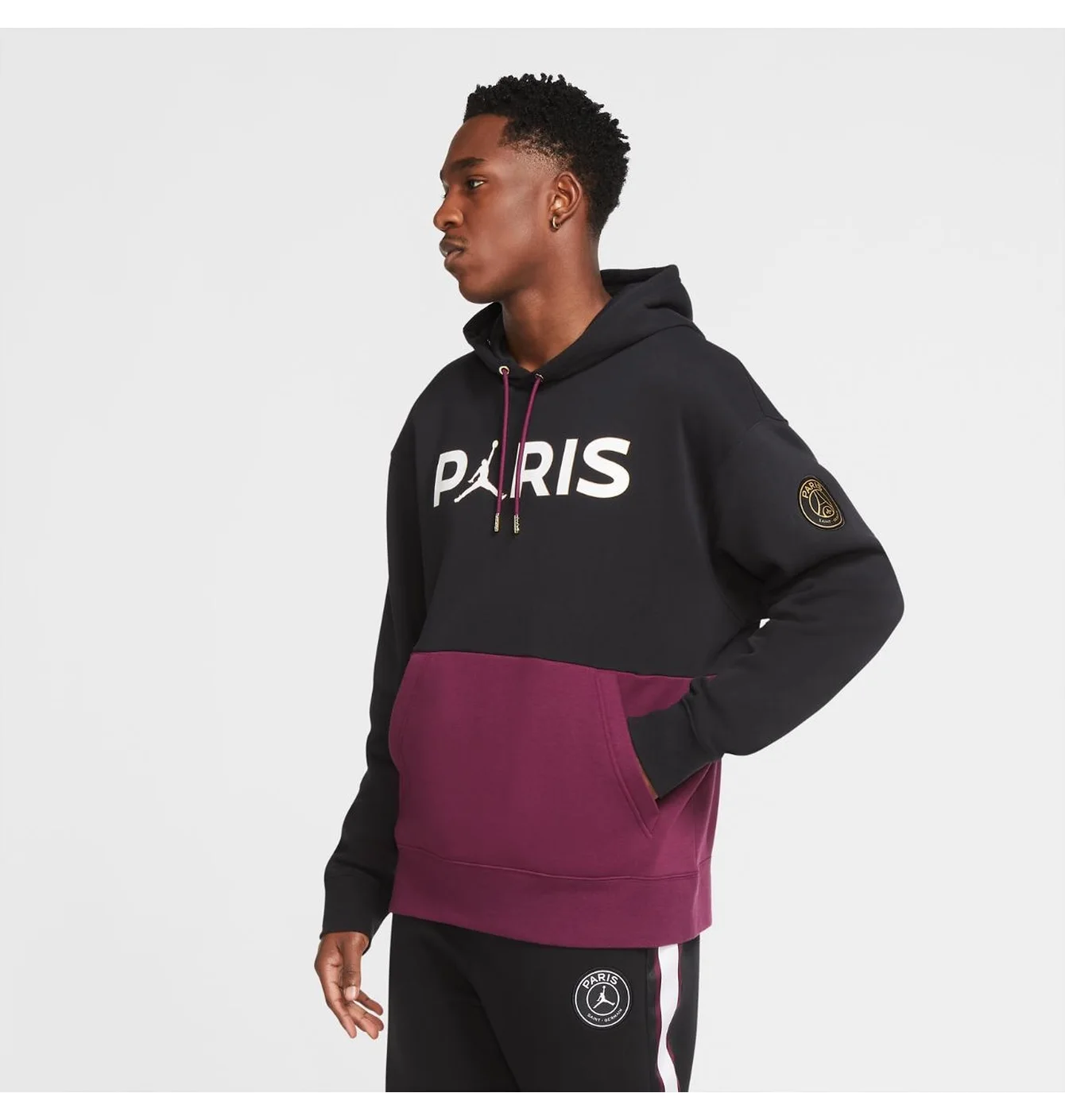 Толстовка чоловіча Nike Air Jordan X Psg Fleece Pullover Hoodie Black Bordeaux CK9773-010