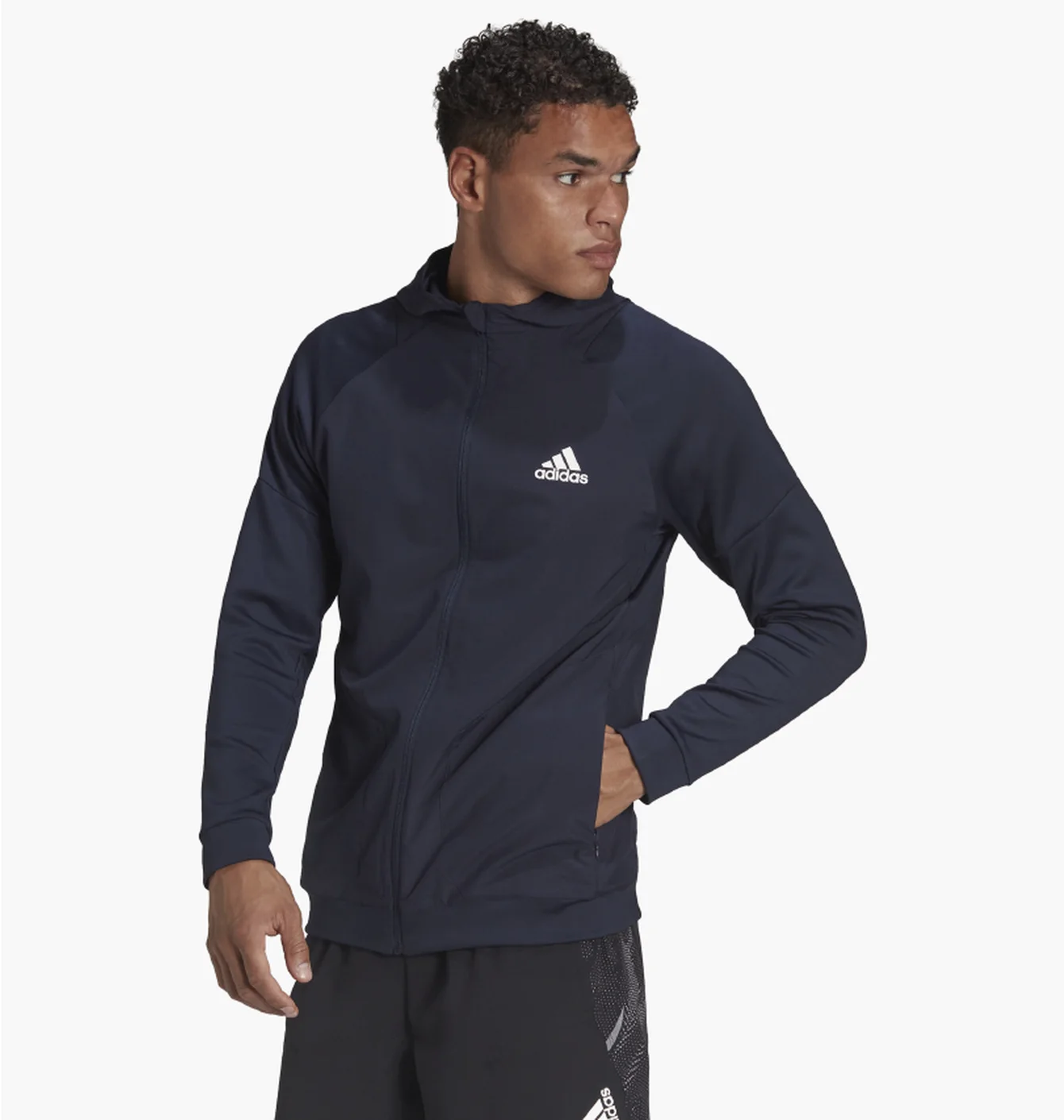 Худі чоловіче Adidas Training Full-Zip Hoodie Blue Hc4252