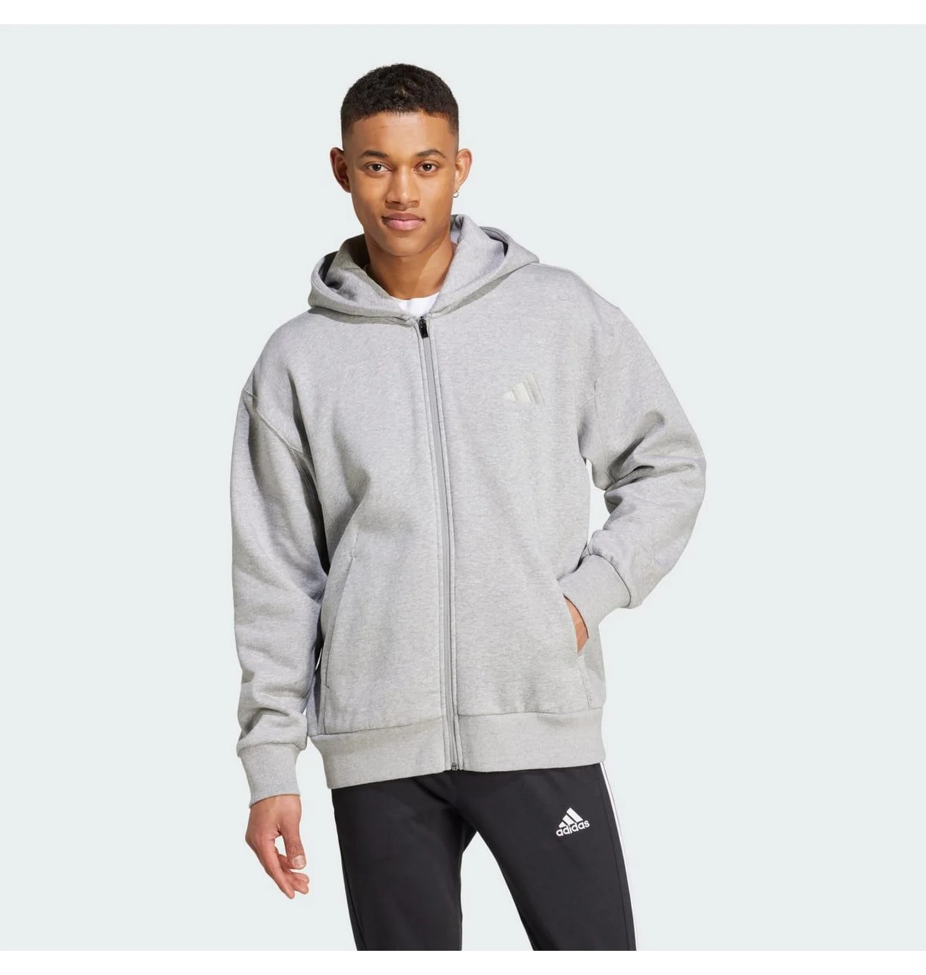 Толстовка чоловіча Adidas All Szn Fleece Full Zip Hoodie Grey IY4159