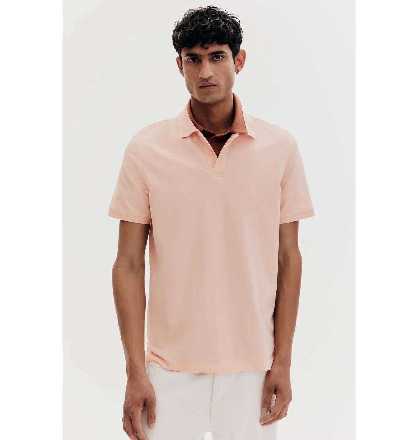 Поло чоловіче H&M Regular Fit Peach 1209183011