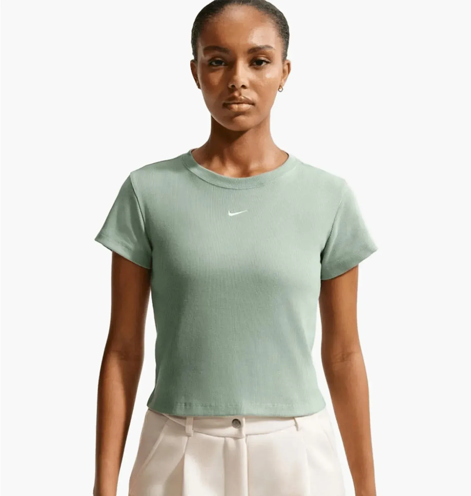 Футболка жіноча Nike W Nsw Rib Tght Ss Green (HV4994-006)