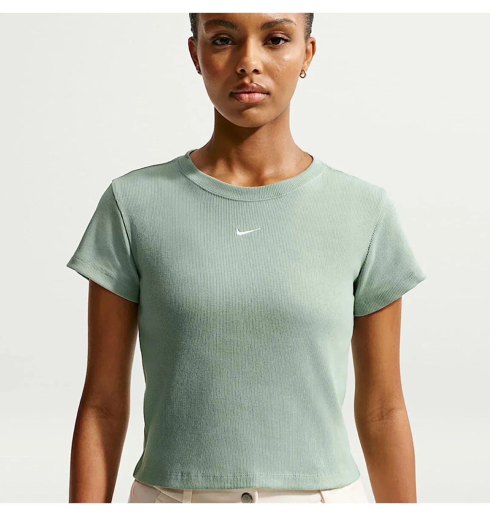 Футболка жіноча Nike W Nsw Rib Tght Ss Green (HV4994-006)
