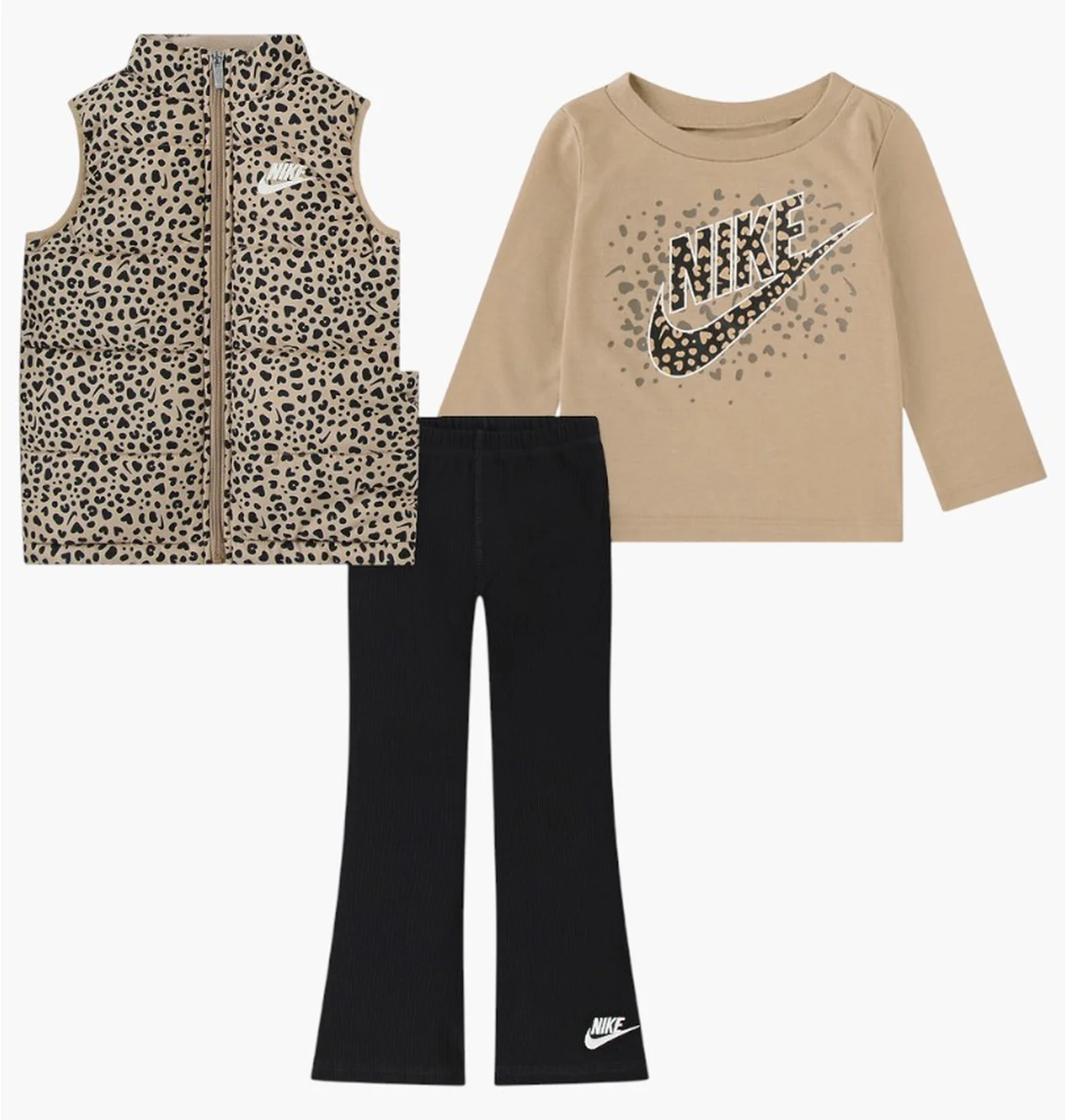 Спортивний костюм дитячий Nike Waistcoat/Trousers/Blouse Beige/Black 36N533-023