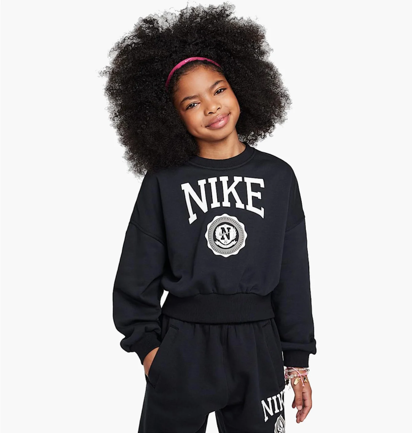 Світшот дитячий Nike Sportswear Club Girls French Terry Crew Black HJ3373-010