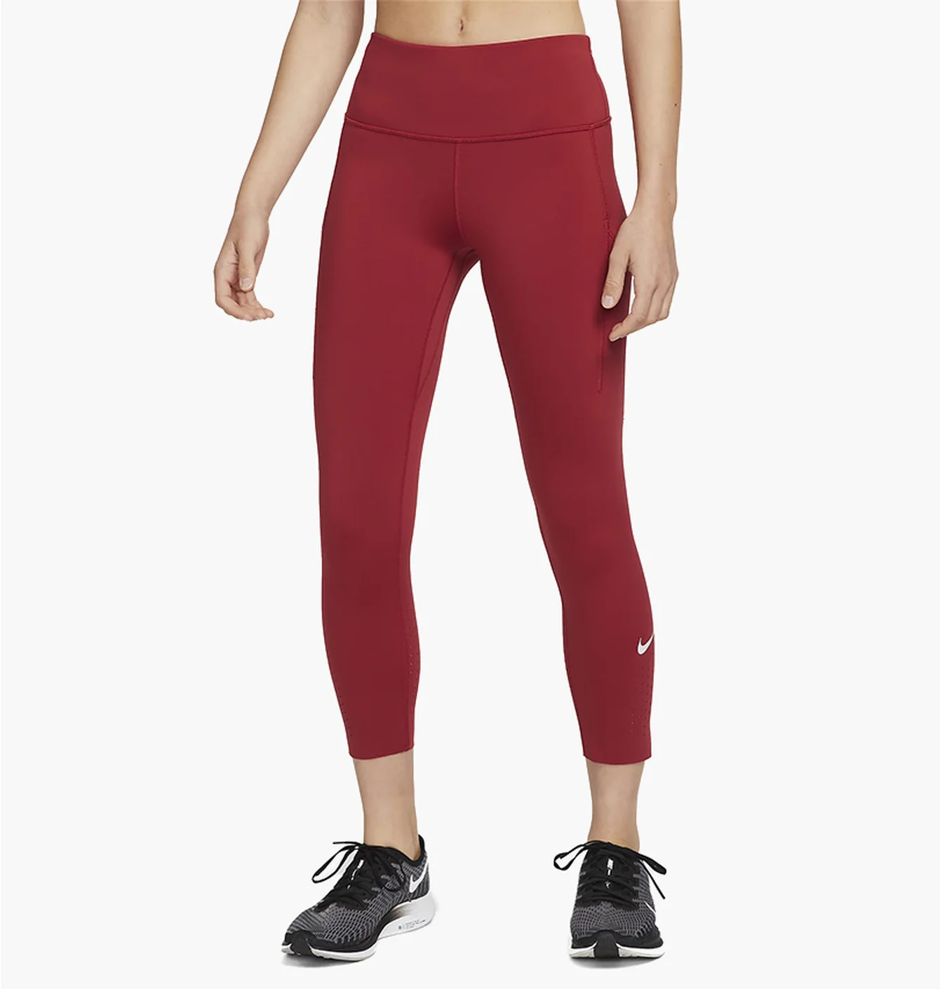 Легінси жіночі Nike Womens Mid-Rise Crop Pocket Running Leggings Red Cn8043-615
