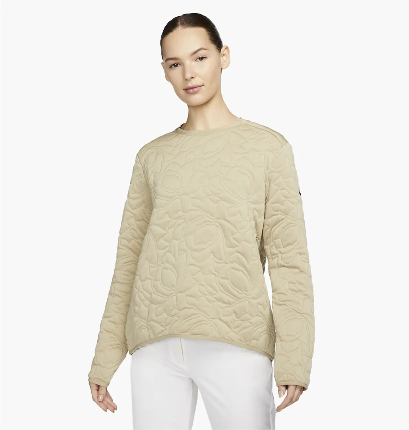 Лонгслів жіночий Nike Dri-Fit Long-Sleeve Golf Mid Layer Beige DO6790-250