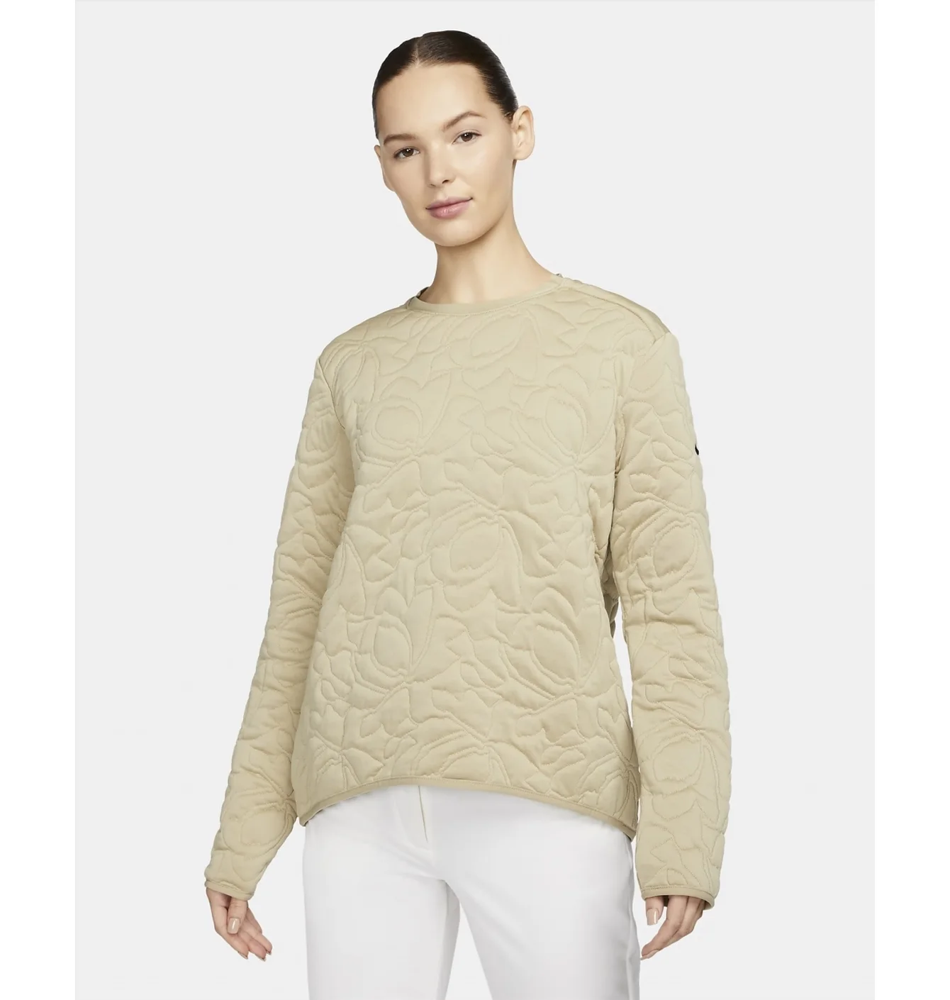 Лонгслів жіночий Nike Dri-Fit Long-Sleeve Golf Mid Layer Beige DO6790-250