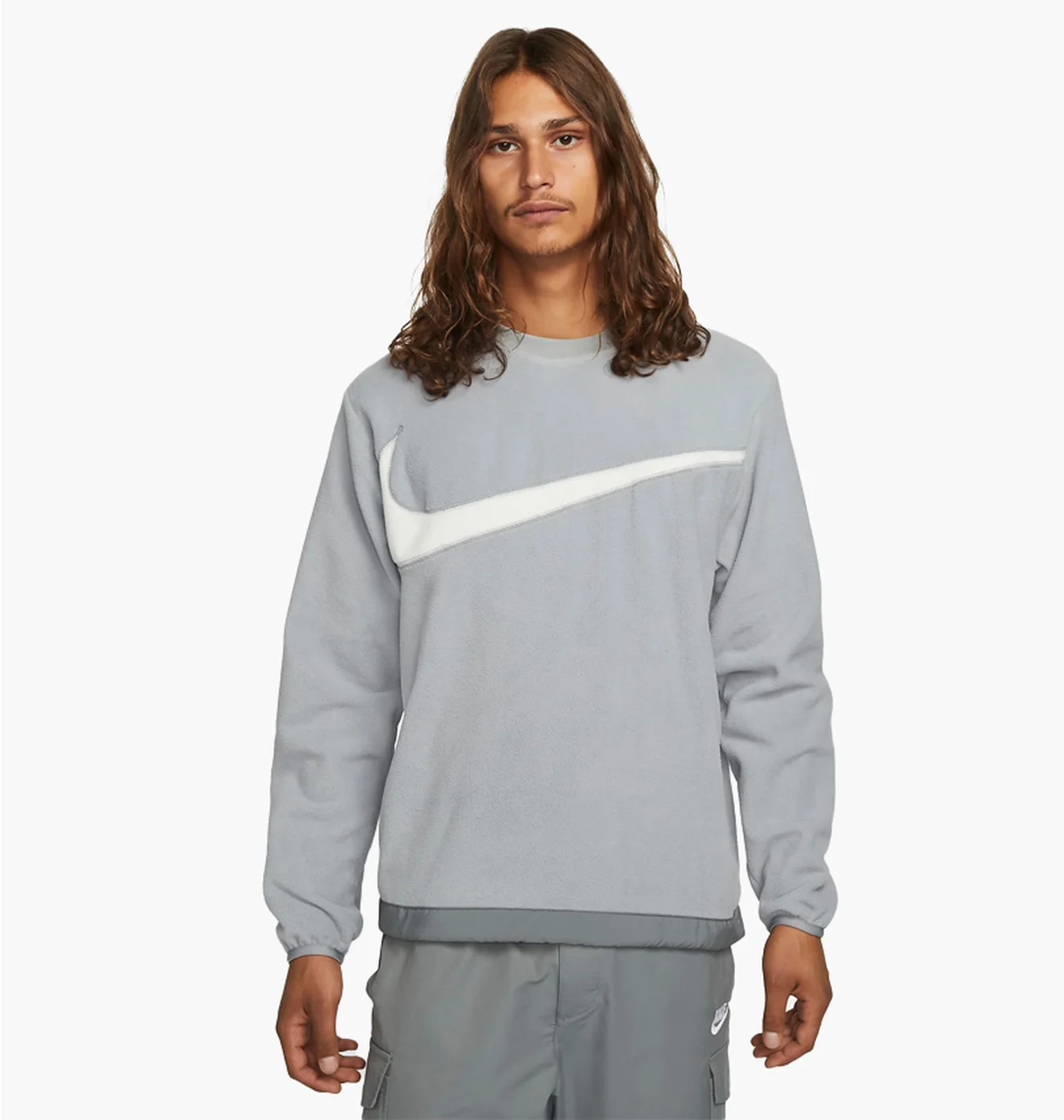 Світшот чоловічий Nike Club+ MenS Fleece Winterized Crew Grey DQ4894-073